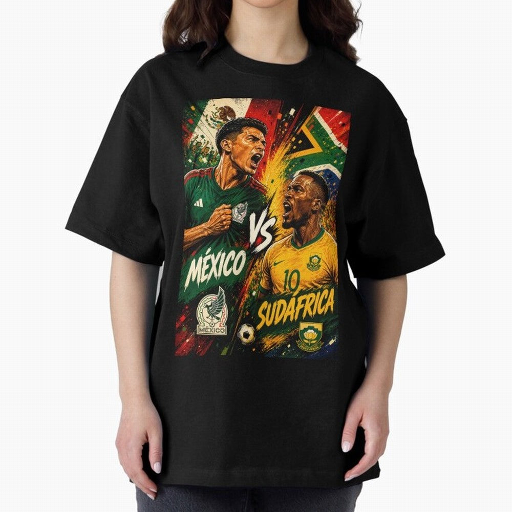 Mexico vs South Africa ¨C Group A FIFA World Cup 2026 | Retro Comic Football Jersey Classic T-Shirt Carry the Dream of FIFA World Cup 2026 USA Canada Mexico for Fans of Cristiano Ronaldo, Haaland and CR7 and Argentina and Brazil, Bringing Retro