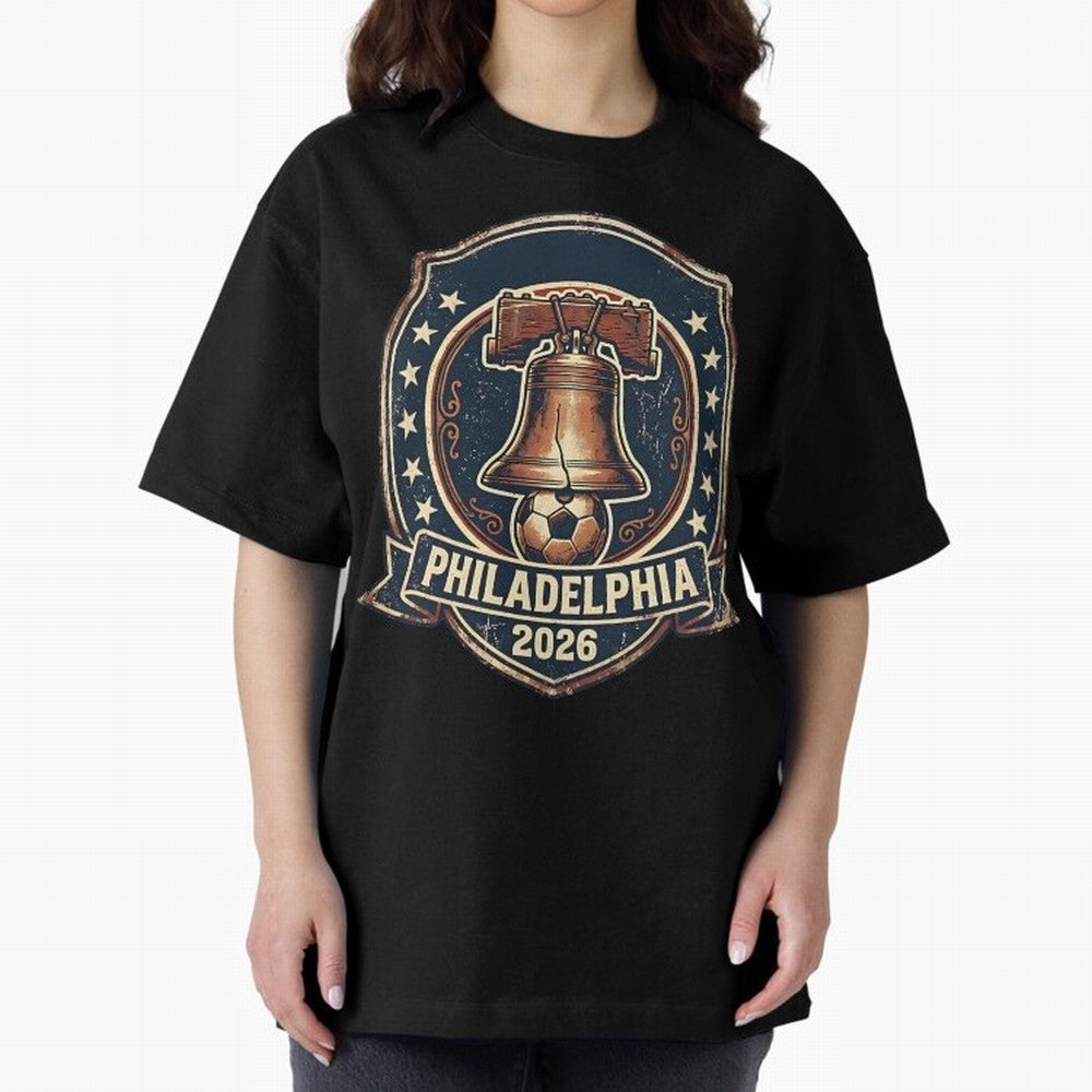 Philadelphia 2026 World Cup Host City Vintage Football Badge ¡ª Liberty Bell Soccer Crest Classic T-Shirt Celebrate Fan Culture around FIFA World Cup 2026 Spirit, Made for Argentina, Messi, Goal Celebration Energy, Supporter Heritage, Football