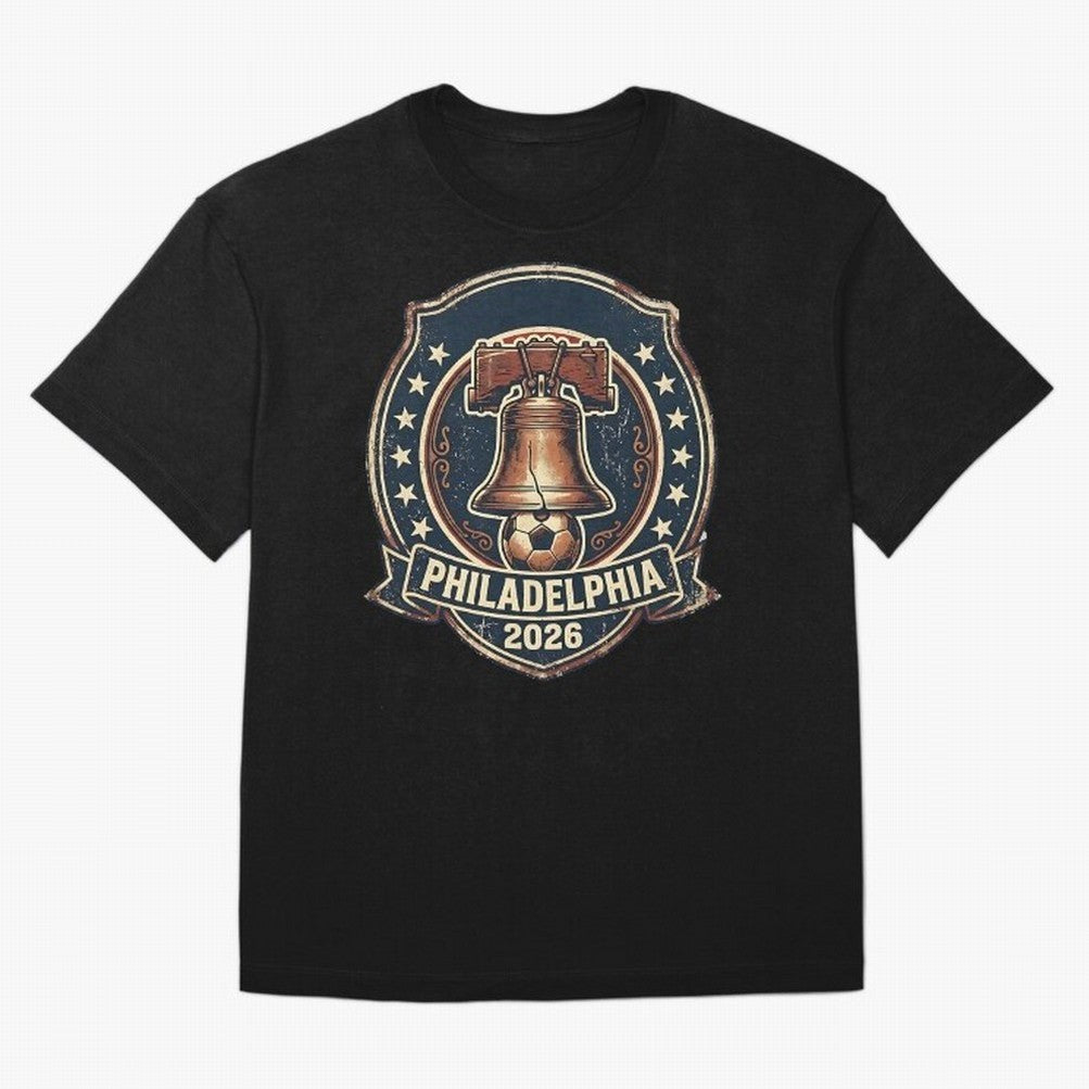 Philadelphia 2026 World Cup Host City Vintage Football Badge ¡ª Liberty Bell Soccer Crest Classic T-Shirt Celebrate Fan Culture around FIFA World Cup 2026 Spirit, Made for Argentina, Messi, Goal Celebration Energy, Supporter Heritage, Football