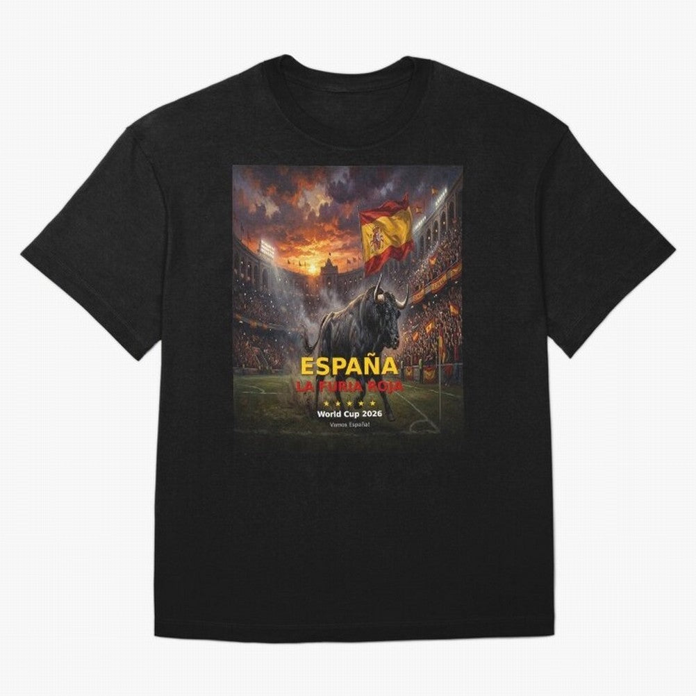 Espa?a La Furia Roja - World Cup 2026 Soccer Fan Tee Classic T-Shirt Relive the Noise and Pride of the FIFA World Cup 2026 Journey through Messi, Neymar and Mbappe Highlights, England, France and Netherlands Pride, Vintage Soccer Flavor, Modern