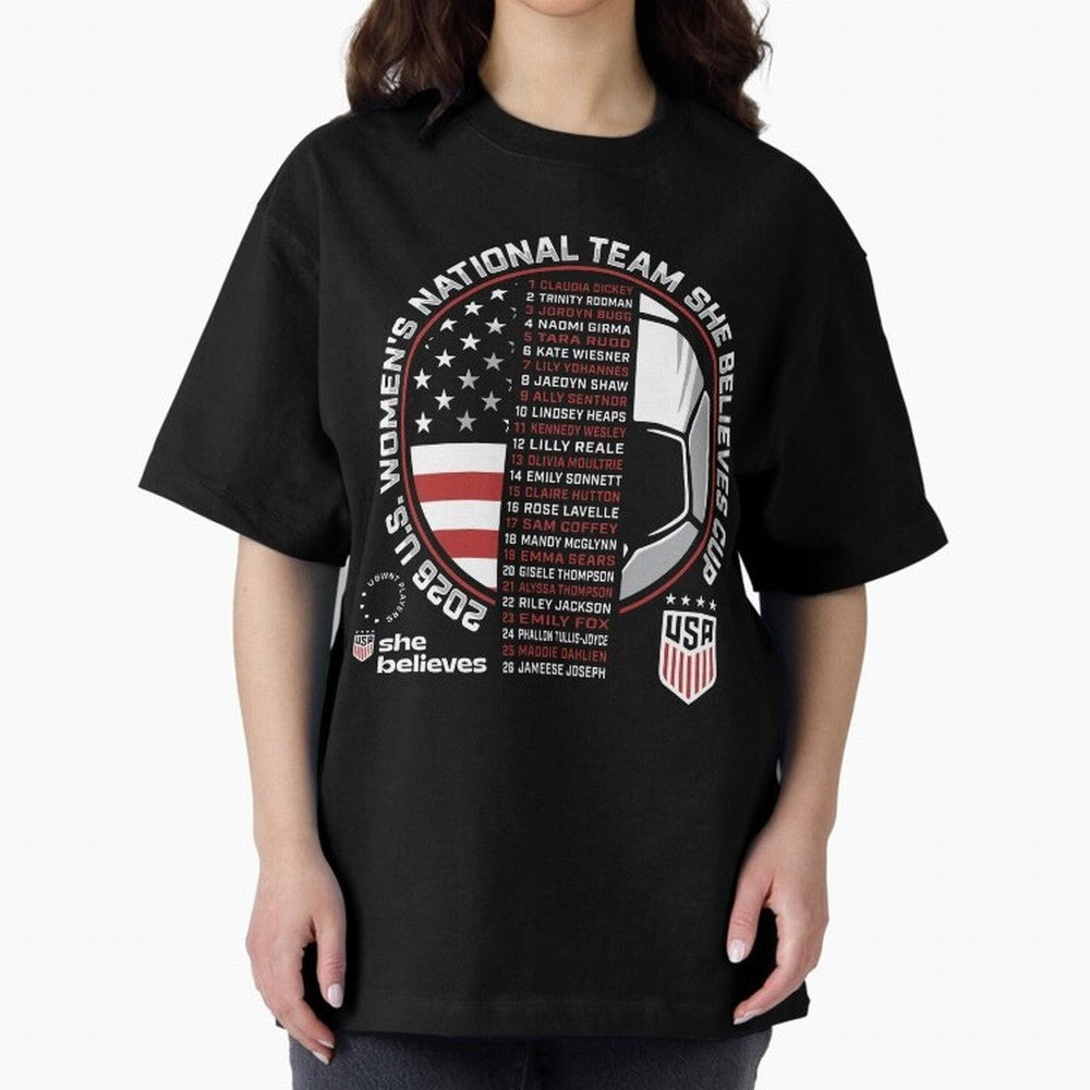She Believes Cup Champions U.S. Women¡¯s National Soccer Team 2026 Classic T-Shirt Discover FIFA World Cup 2026 USA Canada Mexico Connected to Haaland, England Energy, Champion Mindset, Group Stage Buzz, Knockout Tension and Passionate Fan Culture;