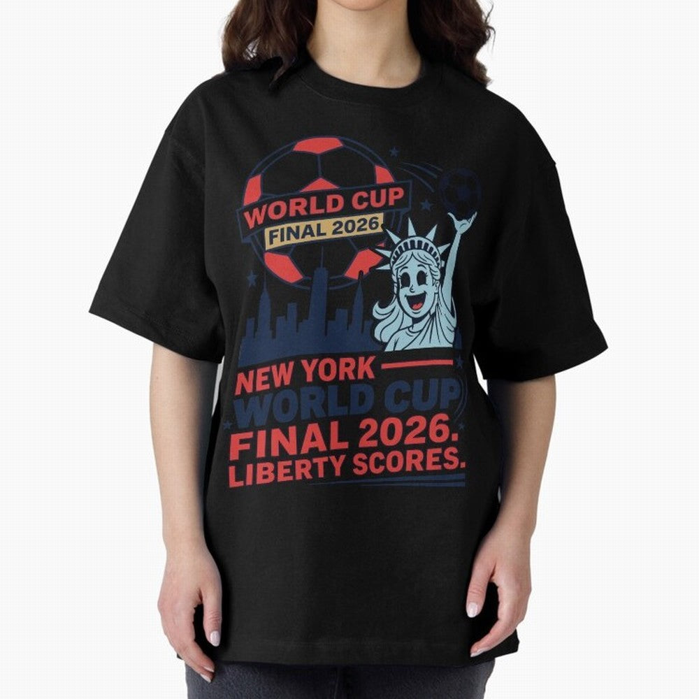 New York World Cup Final 2026 ¡ª Liberty Scores V1 Classic T-Shirt Bring Home FIFA World Cup 2026 USA Canada Mexico Driven by Messi, CR7 and Mbappe, England and Germany Energy, Retro Football Energy, Iconic Rivalries, Trophy Chase Drama and Stadium
