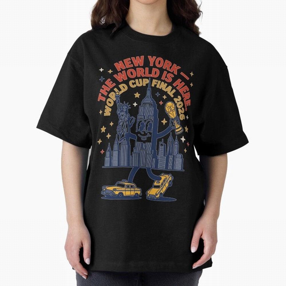 New York World Cup Final ¡ª The World Is Here V1 Classic T-Shirt Upgrade Match Day Hype around FIFA World Cup 2026 USA Canada Mexico, Messi, CR7 and Mbappe, Spain, Stadium Memories, Football Loyalty, International Chants and Championship Tradition;