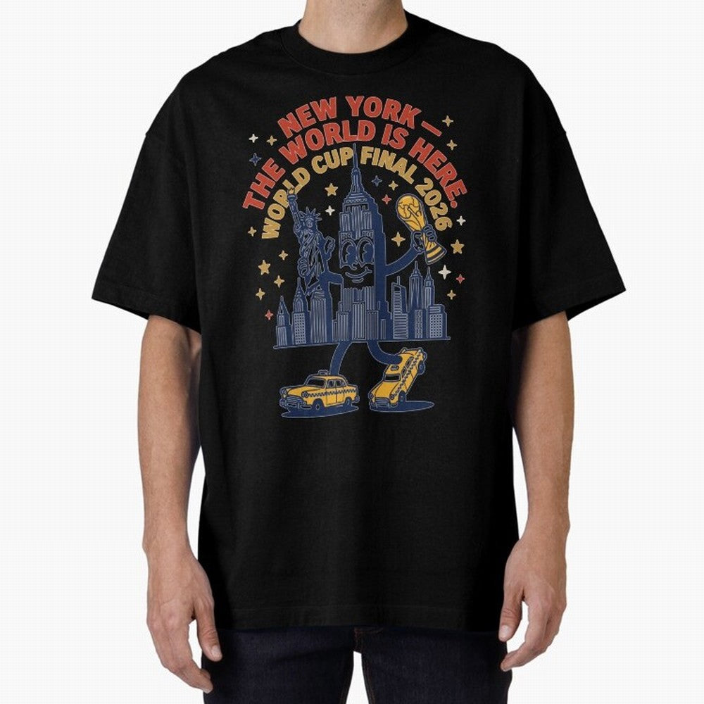 New York World Cup Final ¡ª The World Is Here V1 Classic T-Shirt Upgrade Match Day Hype around FIFA World Cup 2026 USA Canada Mexico, Messi, CR7 and Mbappe, Spain, Stadium Memories, Football Loyalty, International Chants and Championship Tradition;