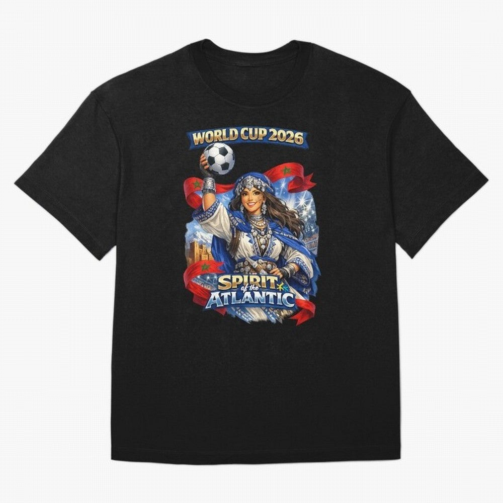 Moroccan World Cup 2026 Spirit Classic T-Shirt Carry the Dream of FIFA World Cup 2026 Spirit, Capturing Spain, Messi, Sports Nostalgia, International Competition, Famous Players and Unforgettable Victories; Created for Match Day Parties, Soccer