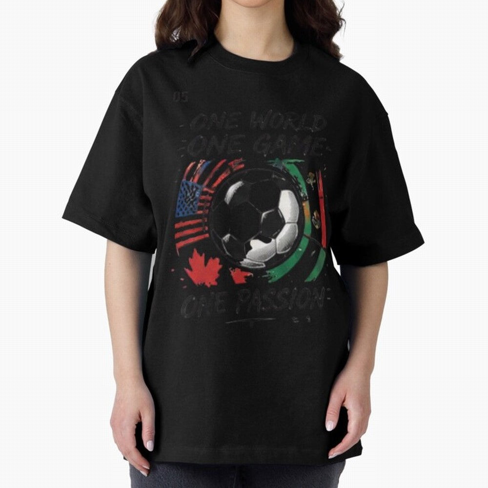 One World One Game Football Graphic Tee Classic T-Shirt Celebrate Global Passion for FIFA World Cup 2026 Spirit, Filled with Brazil, Neymar, Stadium Memories, Football Loyalty, International Chants and Championship Tradition; Made for Die Hard