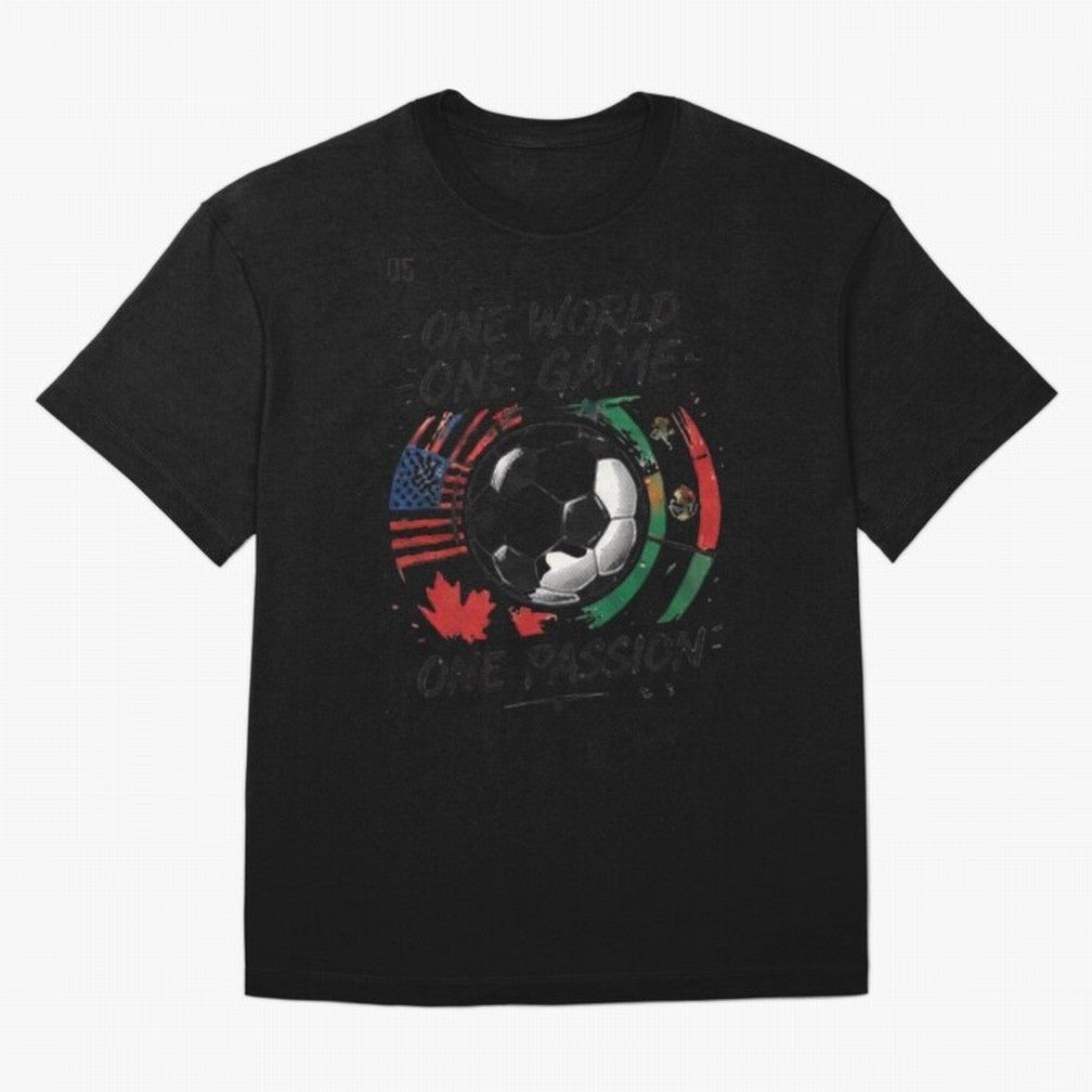 One World One Game Football Graphic Tee Classic T-Shirt Celebrate Global Passion for FIFA World Cup 2026 Spirit, Filled with Brazil, Neymar, Stadium Memories, Football Loyalty, International Chants and Championship Tradition; Made for Die Hard