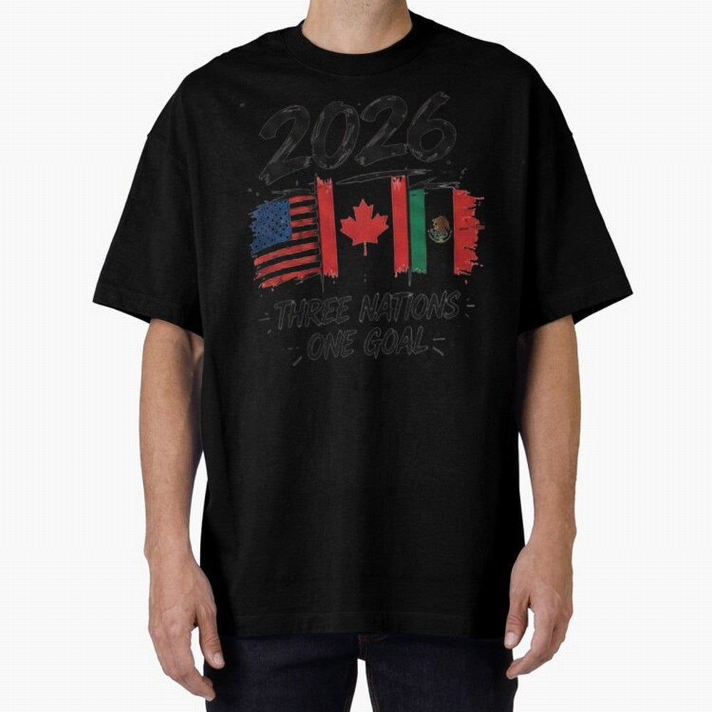 2026 Three Nations One Goal Football Tee Classic T-Shirt Celebrate Golden Goal Energy in Match Day Hype around FIFA World Cup 2026 USA Canada Mexico, Messi, England, Stadium Chants, National Pride, Trophy Dreams and Unforgettable Football Memories;