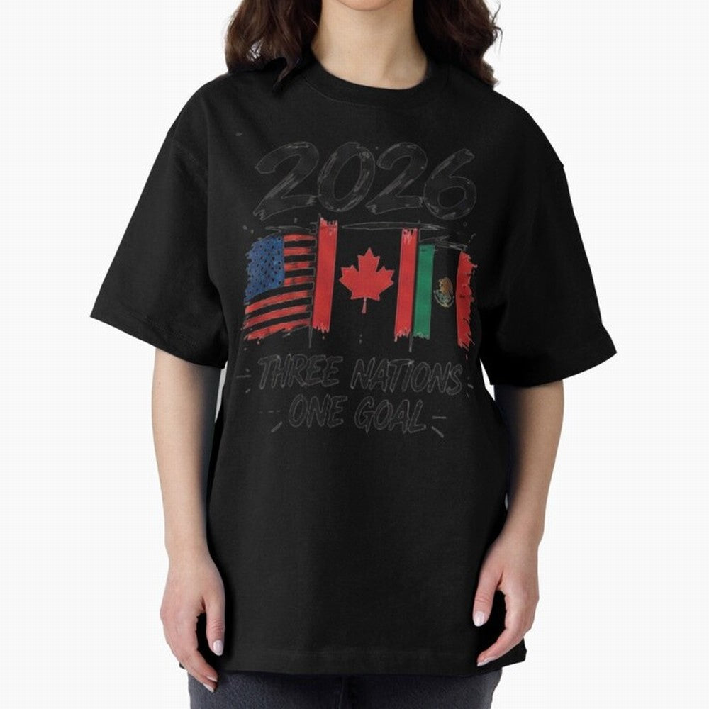 2026 Three Nations One Goal Football Tee Classic T-Shirt Celebrate Golden Goal Energy in Match Day Hype around FIFA World Cup 2026 USA Canada Mexico, Messi, England, Stadium Chants, National Pride, Trophy Dreams and Unforgettable Football Memories;