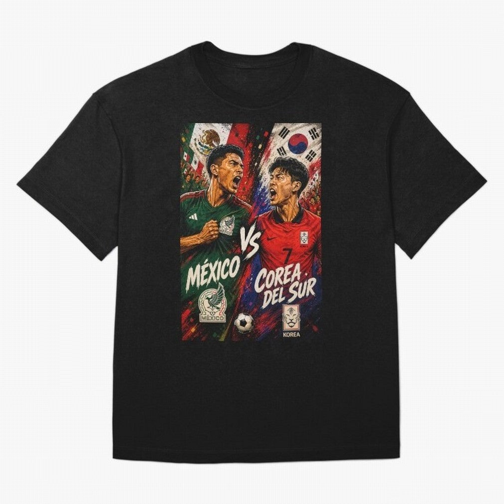 Mexico vs South Korea ¨C Group A FIFA World Cup 2026 | Comic Style Soccer Jersey Classic T-Shirt Show Up for the Glory of FIFA World Cup 2026 for Fans of CR7 and France, Bringing Worldwide Fan Energy, Dramatic Goals, Stadium Lights and Championship