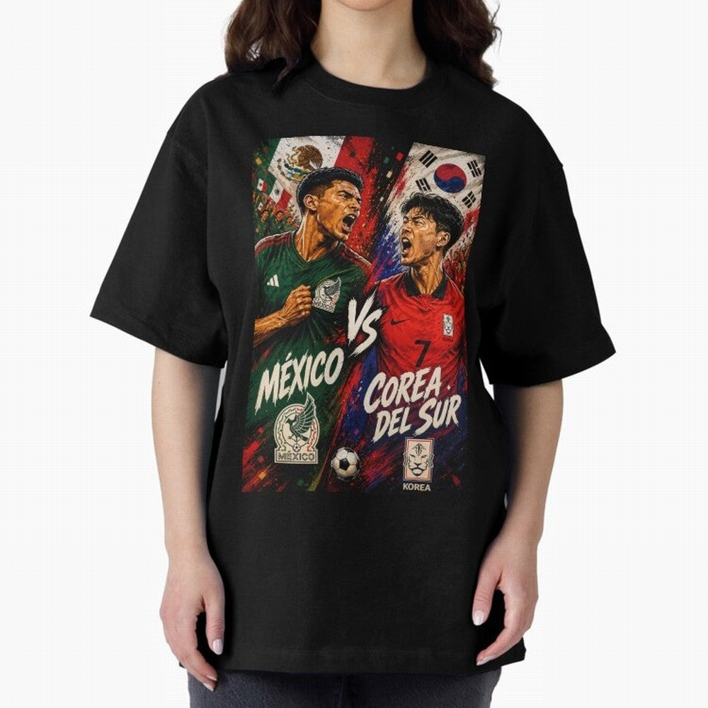 Mexico vs South Korea ¨C Group A FIFA World Cup 2026 | Comic Style Soccer Jersey Classic T-Shirt Show Up for the Glory of FIFA World Cup 2026 for Fans of CR7 and France, Bringing Worldwide Fan Energy, Dramatic Goals, Stadium Lights and Championship