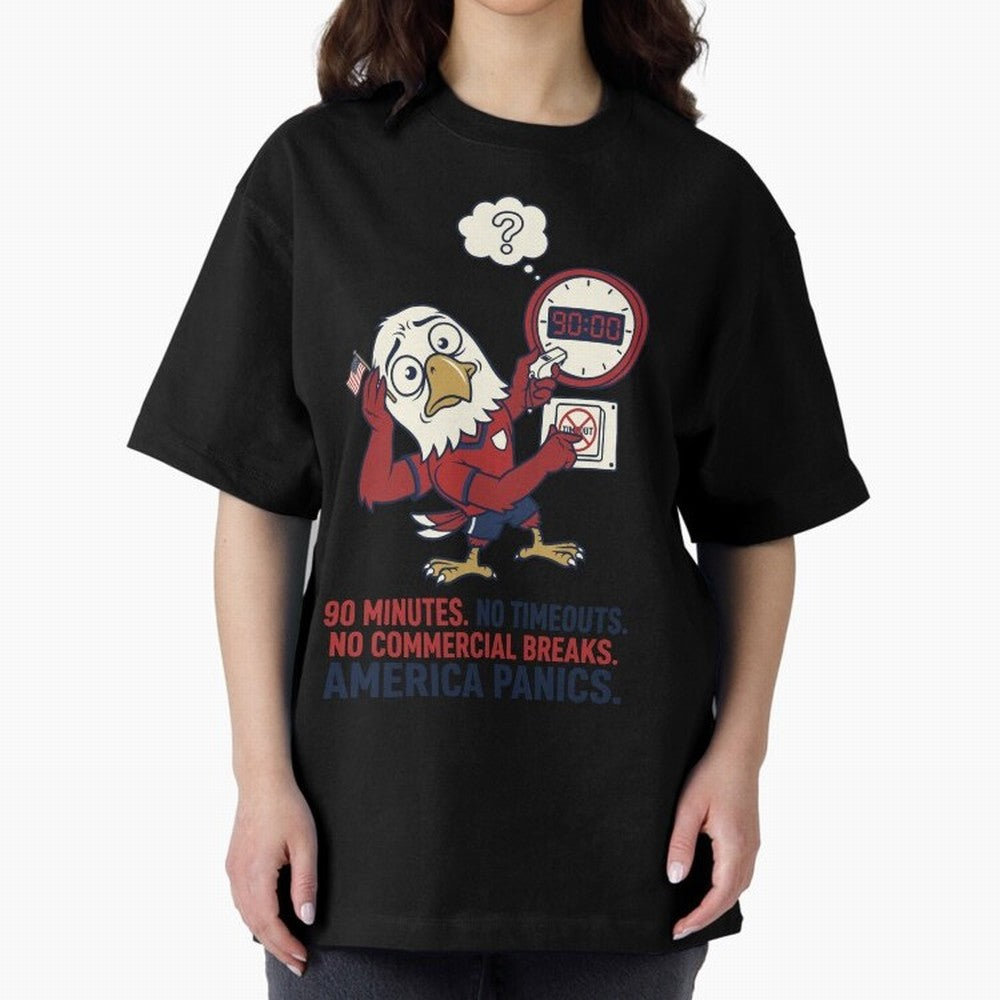America Panics ¡ª No Timeouts No Commercials V1 Classic T-Shirt Celebrate Unforgettable Nights in FIFA World Cup 2026 USA Canada Mexico for Fans of CR7 and Brazil, Bringing Football History, Final Match Energy, Crowd Noise and Once in a Lifetime