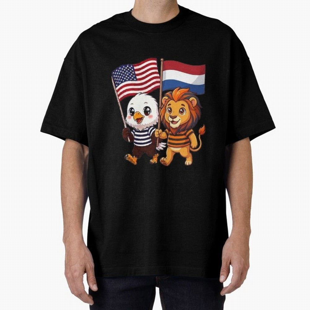 The American eagle and its friend the Dutch lion Classic T-Shirt Support Your Favorite Stars during Match Day Hype around FIFA World Cup 2026 Group Stage, Messi, France and Portugal, Champion Mindset, Group Stage Buzz, Knockout Tension and