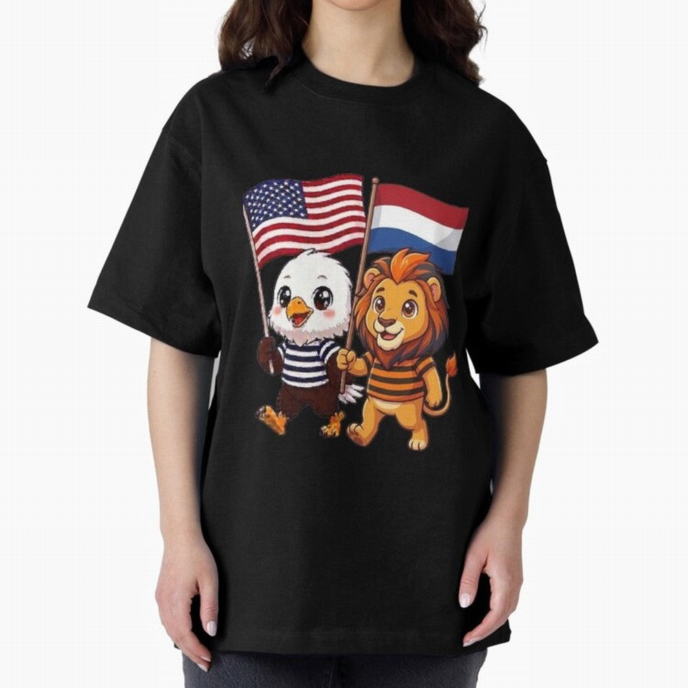 The American eagle and its friend the Dutch lion Classic T-Shirt Support Your Favorite Stars during Match Day Hype around FIFA World Cup 2026 Group Stage, Messi, France and Portugal, Champion Mindset, Group Stage Buzz, Knockout Tension and