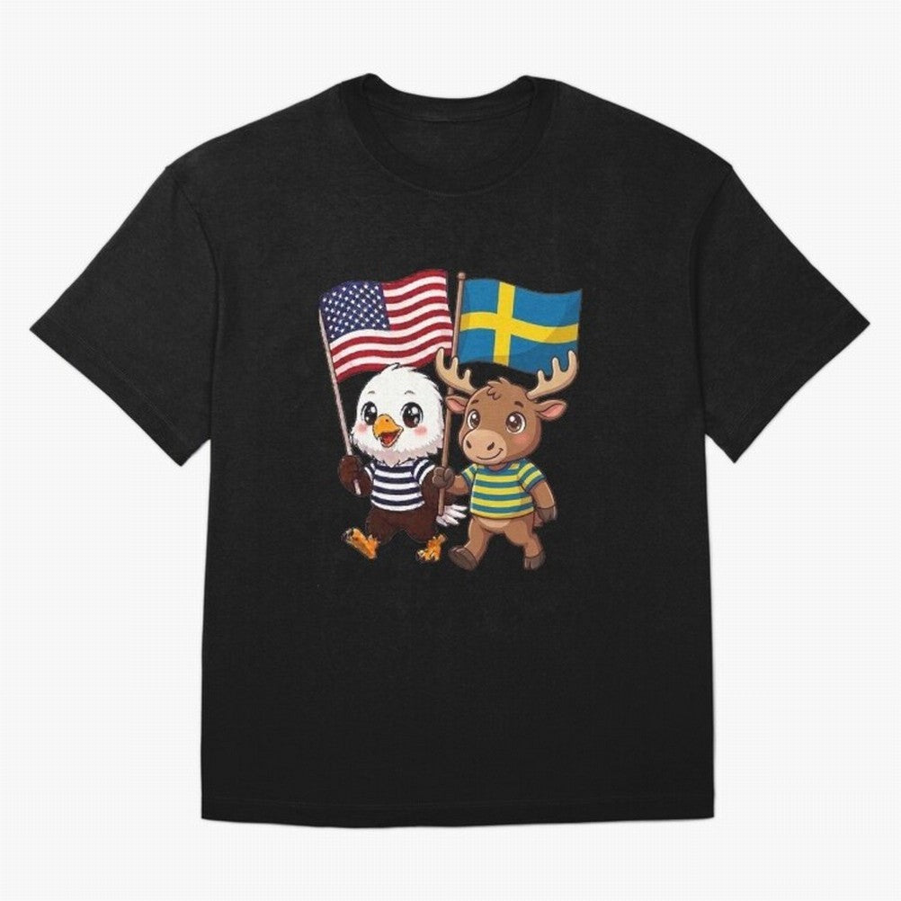 The American eagle and its friend, the Swedish elk Classic T-Shirt Enjoy the Biggest Football Party of FIFA World Cup 2026 USA Canada Mexico Spirit, Driven by Argentina, France and Brazil, CR7 and Messi, Worldwide Fan Energy, Dramatic Goals,