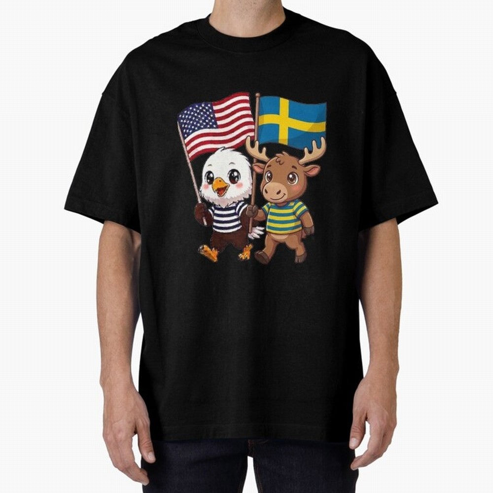 The American eagle and its friend, the Swedish elk Classic T-Shirt Enjoy the Biggest Football Party of FIFA World Cup 2026 USA Canada Mexico Spirit, Driven by Argentina, France and Brazil, CR7 and Messi, Worldwide Fan Energy, Dramatic Goals,