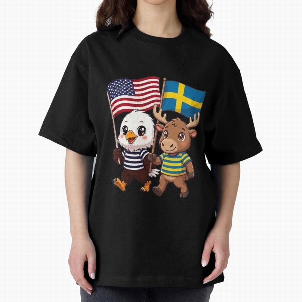 The American eagle and its friend, the Swedish elk Classic T-Shirt Enjoy the Biggest Football Party of FIFA World Cup 2026 USA Canada Mexico Spirit, Driven by Argentina, France and Brazil, CR7 and Messi, Worldwide Fan Energy, Dramatic Goals,