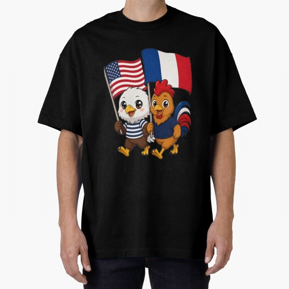 The American eagle and its friend, the French rooster Classic T-Shirt Fuel Your Fan Pride for Match Day Hype around FIFA World Cup 2026 Group Stage, Neymar, England, Worldwide Fan Energy, Dramatic Goals, Stadium Lights and Championship