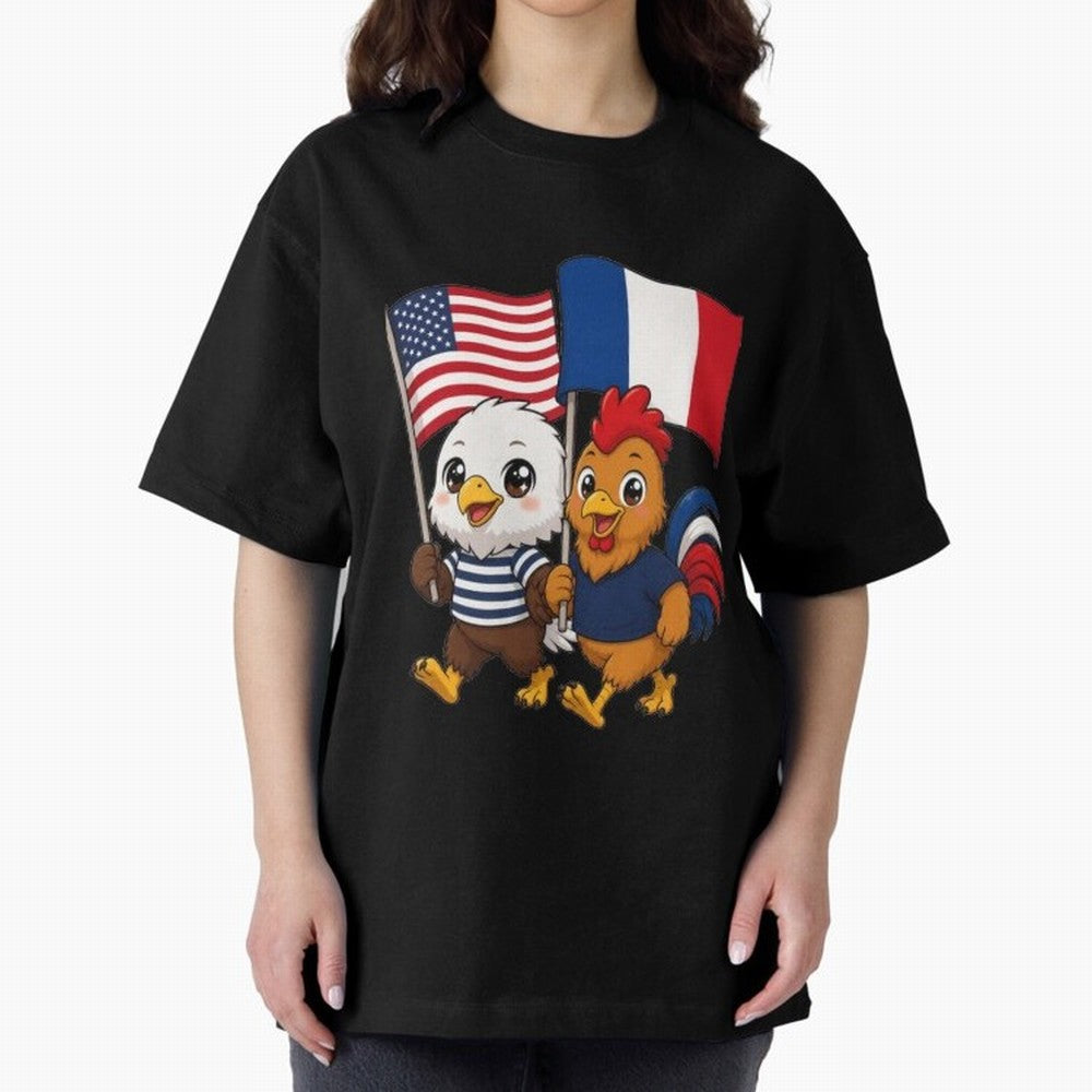 The American eagle and its friend, the French rooster Classic T-Shirt Fuel Your Fan Pride for Match Day Hype around FIFA World Cup 2026 Group Stage, Neymar, England, Worldwide Fan Energy, Dramatic Goals, Stadium Lights and Championship