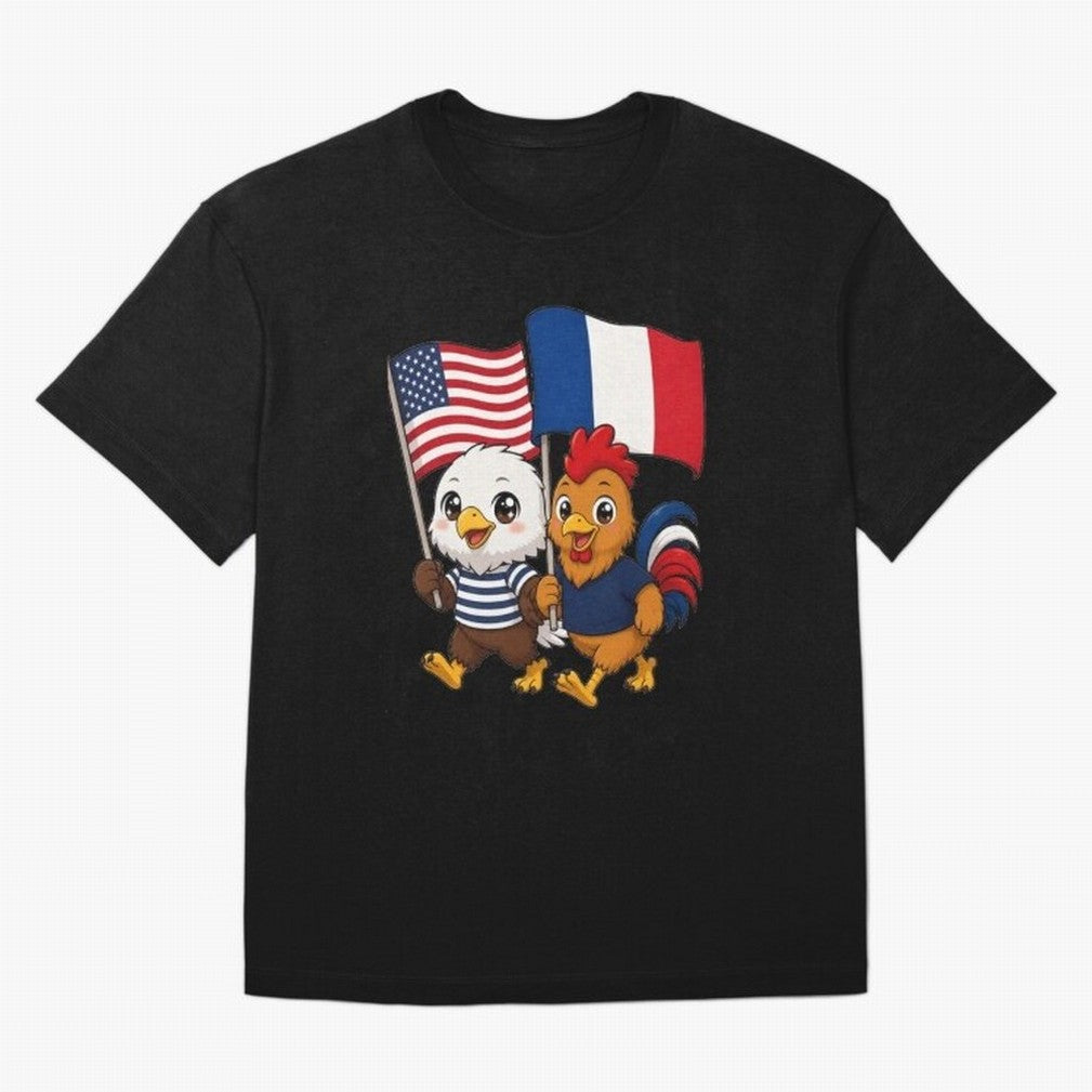The American eagle and its friend, the French rooster Classic T-Shirt Fuel Your Fan Pride for Match Day Hype around FIFA World Cup 2026 Group Stage, Neymar, England, Worldwide Fan Energy, Dramatic Goals, Stadium Lights and Championship