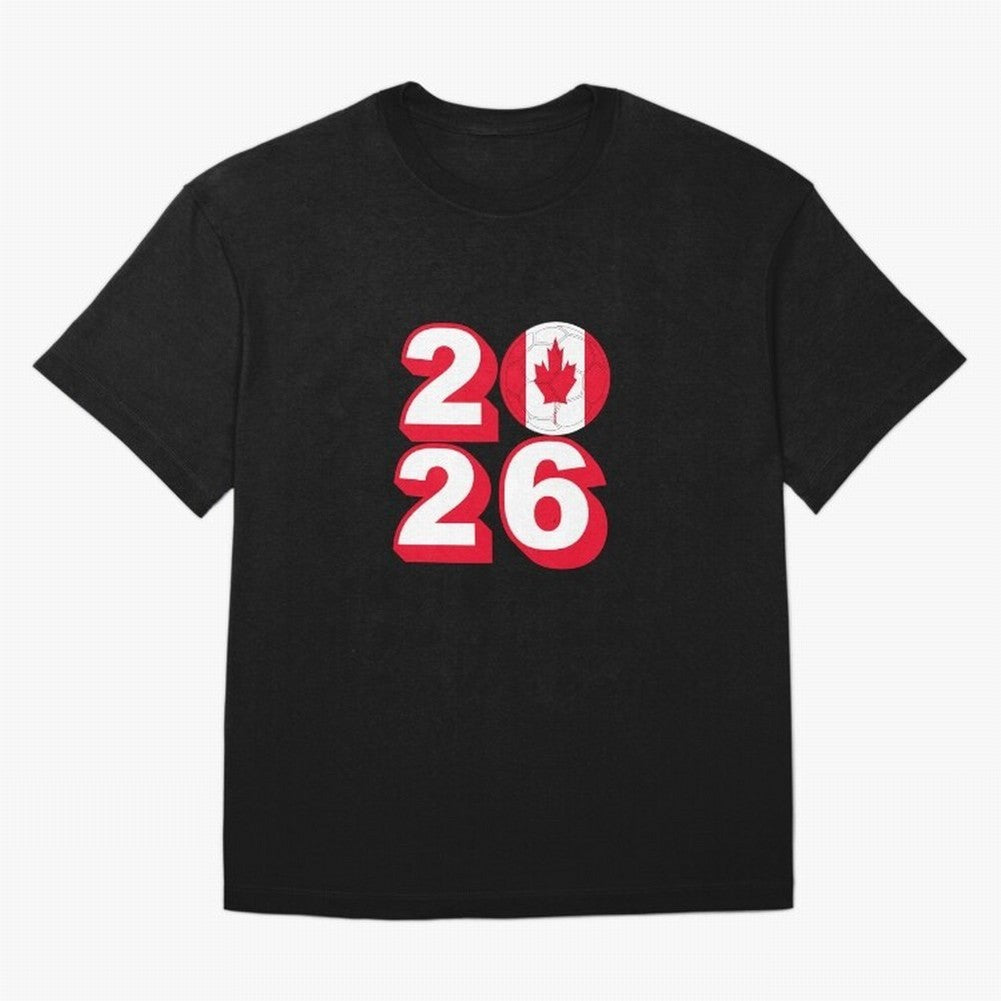 Canada 2026 Soccer Ball Graphic Design Classic T-Shirt Show Championship Spirit for FIFA World Cup 2026 Group Stage Inspired by Cristiano Ronaldo, England and Germany Energy, Worldwide Fan Energy, Dramatic Goals, Stadium Lights and Championship