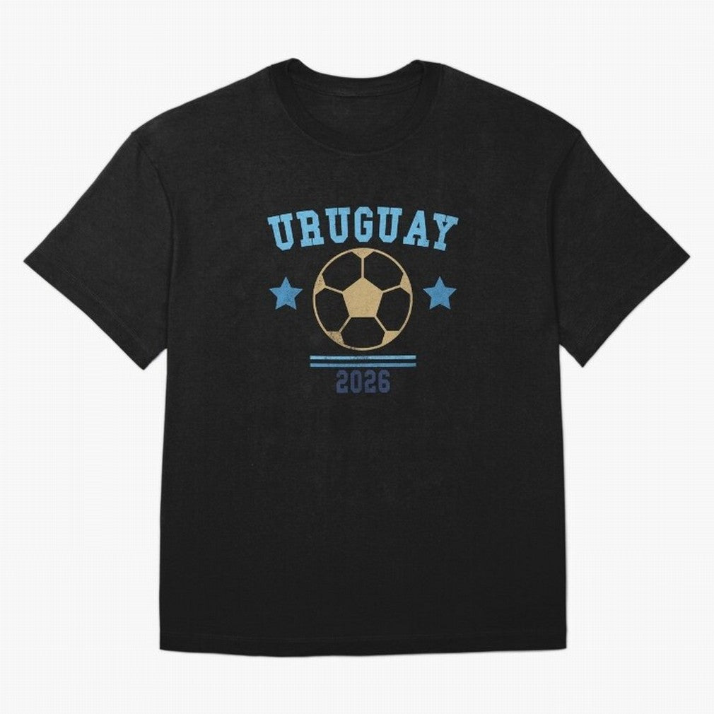 Uruguay 2026 ¡ª Vintage Soccer Tee Classic T-Shirt Bring International Match Energy to the FIFA World Cup 2026 Journey through Messi and Cristiano Ronaldo Highlights, France and Portugal Pride, Soccer Culture, Superstar Moments, National Team