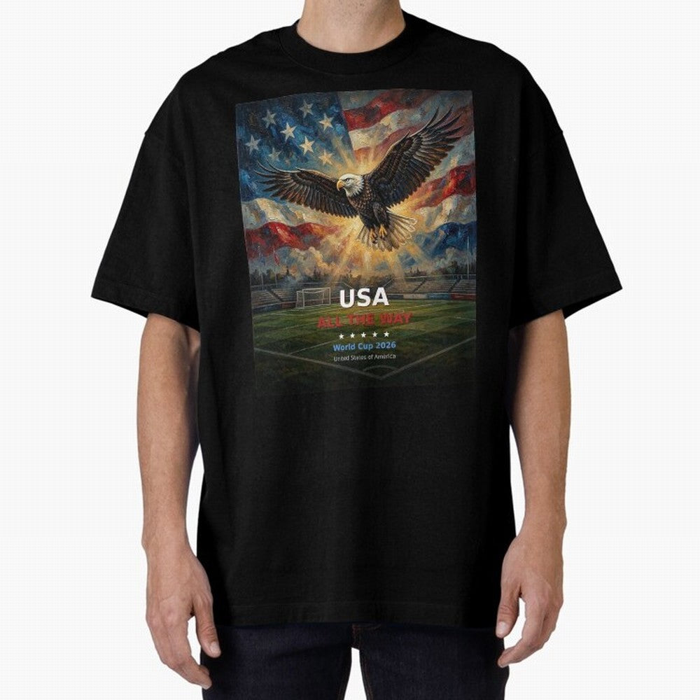 USA All The Way - American Eagle Soccer World Cup 2026 Tee Classic T-Shirt Join Global Football Passion for FIFA World Cup 2026 USA Canada Mexico, Filled with Mbappe and Neymar, Spain, Goal Celebration Energy, Supporter Heritage, Football Icons and