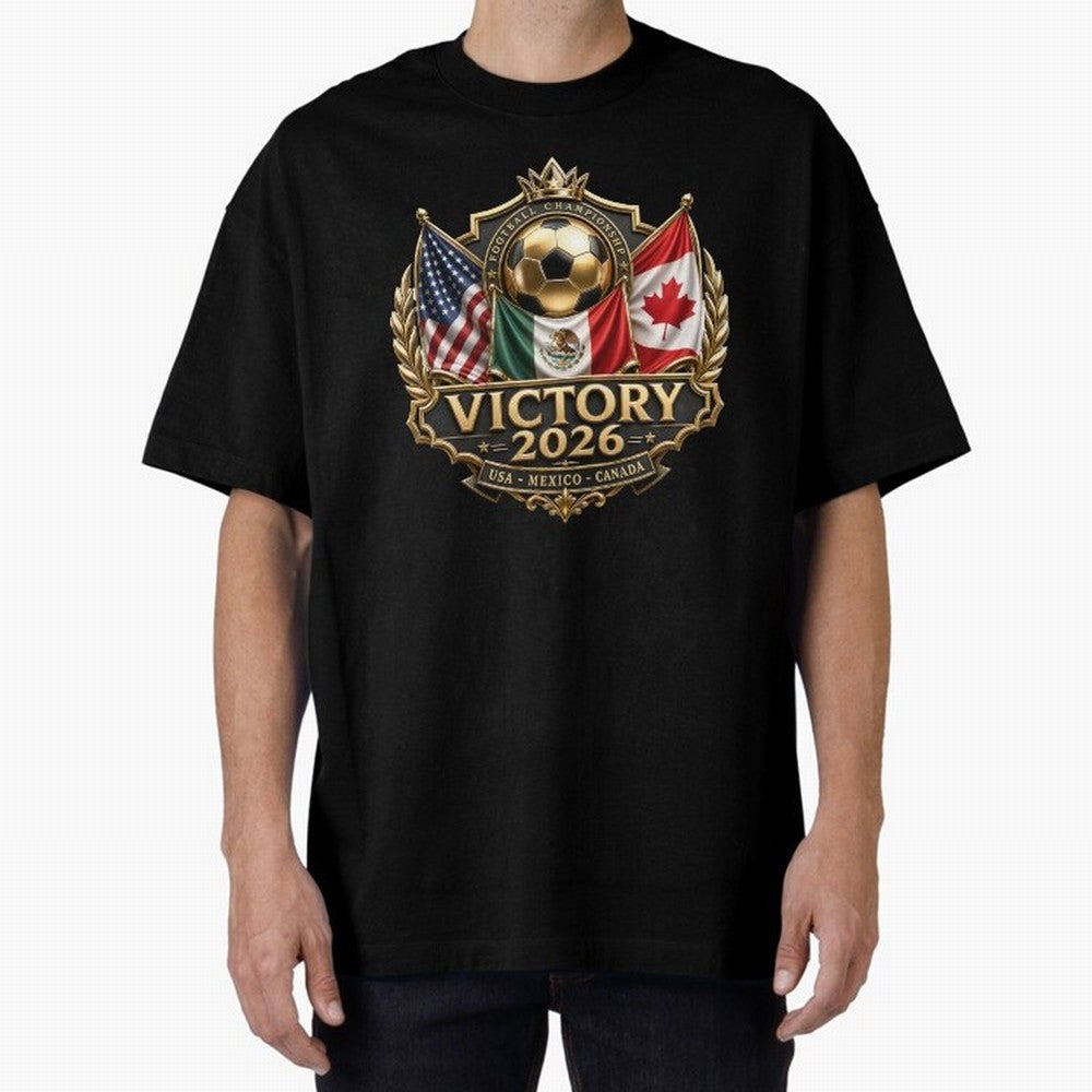 Victory 2026 USA Mexico Canada Football Crest Classic T-Shirt Bring a Champion Mindset to the FIFA World Cup 2026 Journey through Neymar, Haaland and Cristiano Ronaldo Highlights, England and Germany Pride, Football Passion, Legendary Performances,