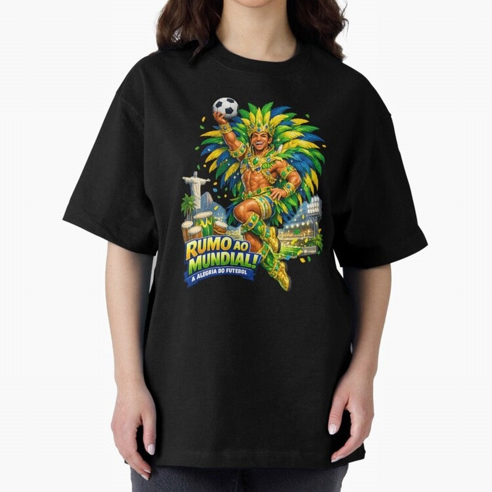 Brazil World Cup 2026 Carnival Fan Art Classic T-Shirt Bring Bold Fan Energy to FIFA World Cup 2026 USA Canada Mexico Spirit, Celebrating Portugal, Spain and Germany, Messi and Cristiano Ronaldo, Retro Football Energy, Iconic Rivalries, Trophy