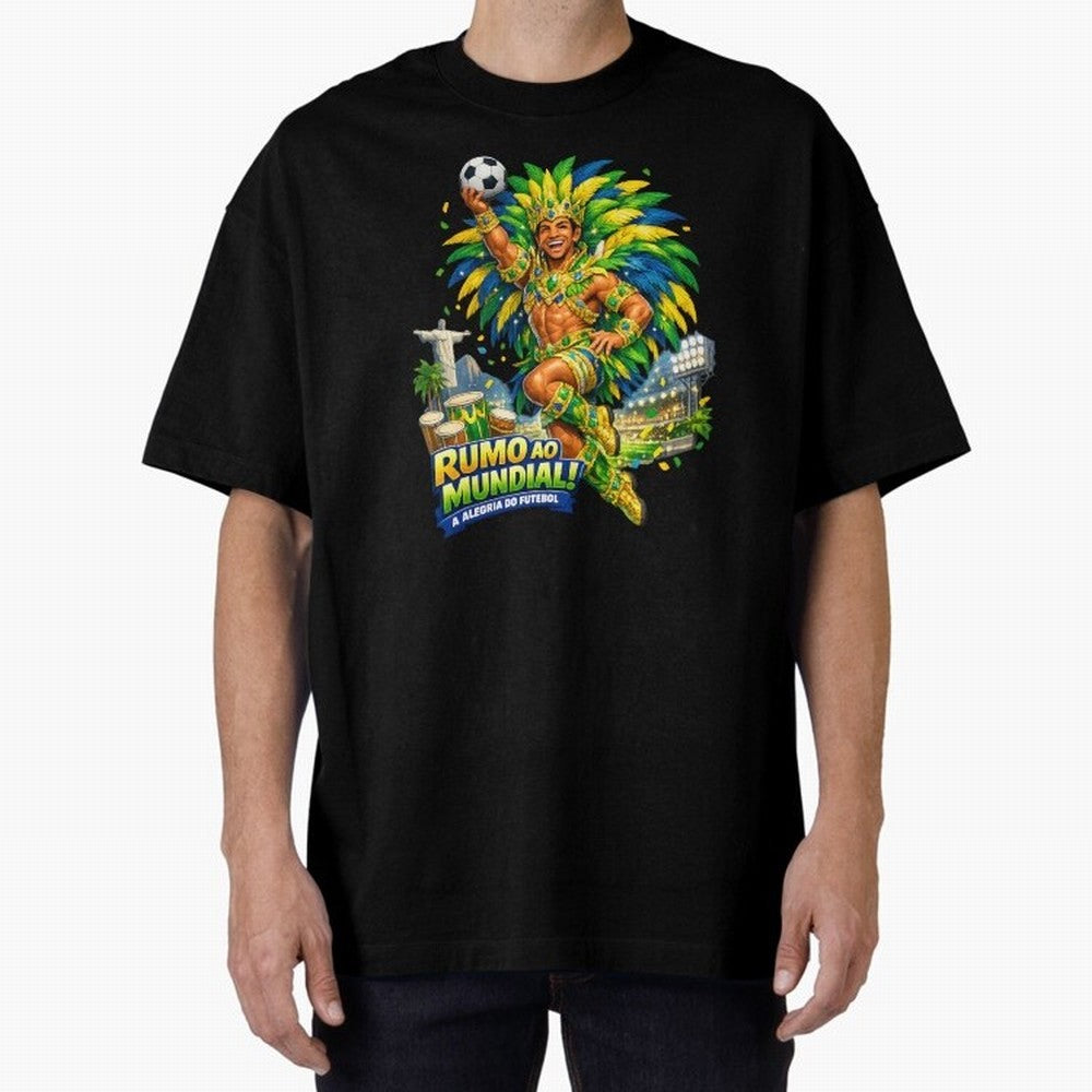 Brazil World Cup 2026 Carnival Fan Art Classic T-Shirt Bring Bold Fan Energy to FIFA World Cup 2026 USA Canada Mexico Spirit, Celebrating Portugal, Spain and Germany, Messi and Cristiano Ronaldo, Retro Football Energy, Iconic Rivalries, Trophy
