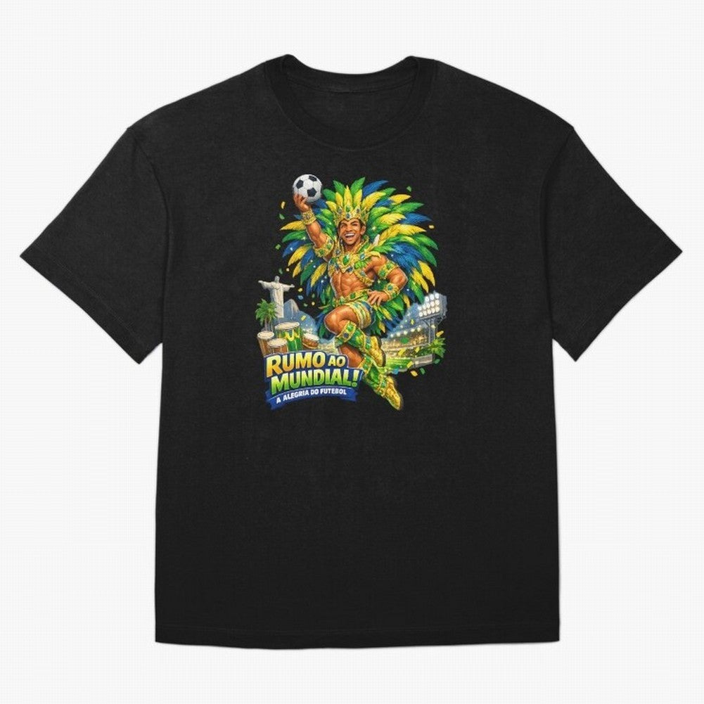 Brazil World Cup 2026 Carnival Fan Art Classic T-Shirt Bring Bold Fan Energy to FIFA World Cup 2026 USA Canada Mexico Spirit, Celebrating Portugal, Spain and Germany, Messi and Cristiano Ronaldo, Retro Football Energy, Iconic Rivalries, Trophy