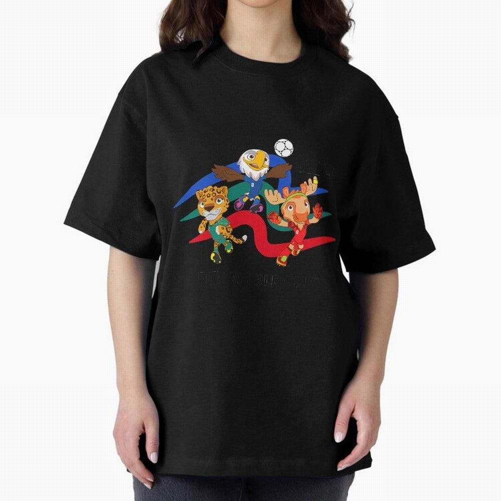 Kids World Cup26 Host Country Mascots Action Classic T-Shirt Enjoy the Biggest Football Party of Global Football Passion for FIFA World Cup 2026 USA Canada Mexico, Inspired by CR7, Germany, Global Supporter Spirit, Legendary Goals, National Colors