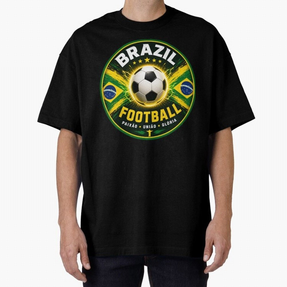 Elegant Brazil Football Emblem Classic T-Shirt Upgrade Match Day Hype around FIFA World Cup 2026, Mbappe and Neymar, Argentina, Retro Football Energy, Iconic Rivalries, Trophy Chase Drama and Stadium Atmosphere; Ideal for Football Dads, Football