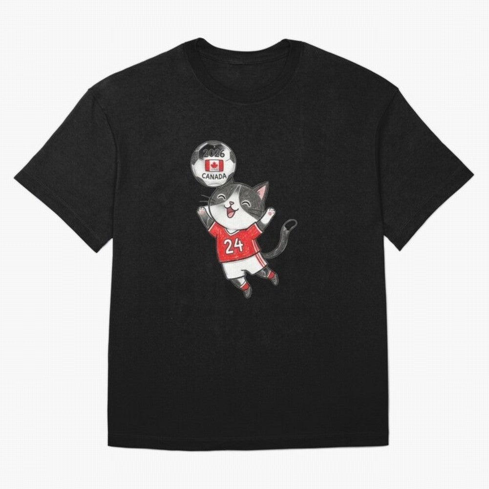 Canada Soccer Cat #24 - 2026 World Cup Celebration Classic T-Shirt Show Love for Legendary Goals in FIFA World Cup 2026 Spirit, Filled with Germany, Neymar, Haaland and Cristiano Ronaldo, Goal Celebration Energy, Supporter Heritage, Football Icons