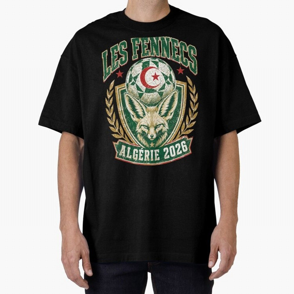 Les Fennecs Alg¨¦rie 2026 World Cup Soccer T-Shirt Classic T-Shirt Bring Retro Soccer Energy to FIFA World Cup 2026 Group Stage for Fans of Mbappe and Neymar and Portugal, Spain and Germany, Bringing Soccer Culture, Superstar Moments, National Team