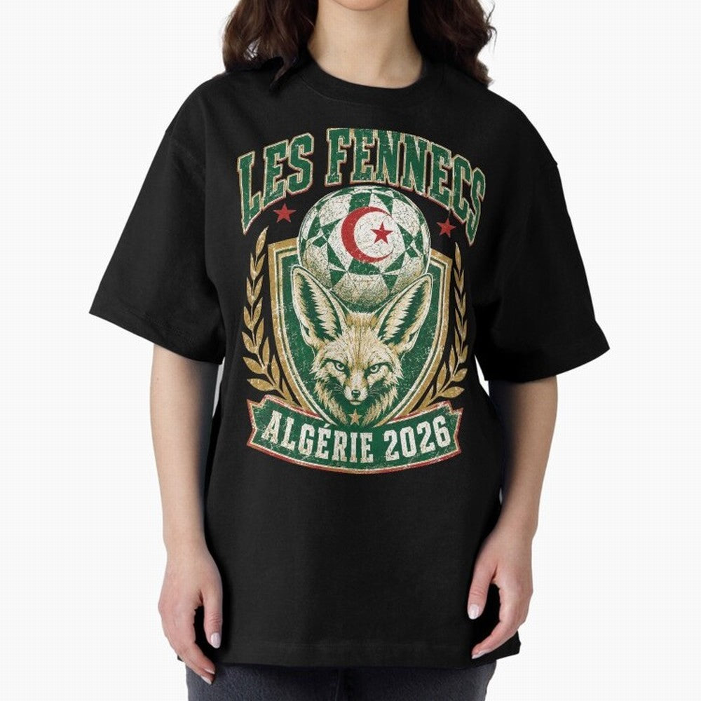 Les Fennecs Alg¨¦rie 2026 World Cup Soccer T-Shirt Classic T-Shirt Bring Retro Soccer Energy to FIFA World Cup 2026 Group Stage for Fans of Mbappe and Neymar and Portugal, Spain and Germany, Bringing Soccer Culture, Superstar Moments, National Team