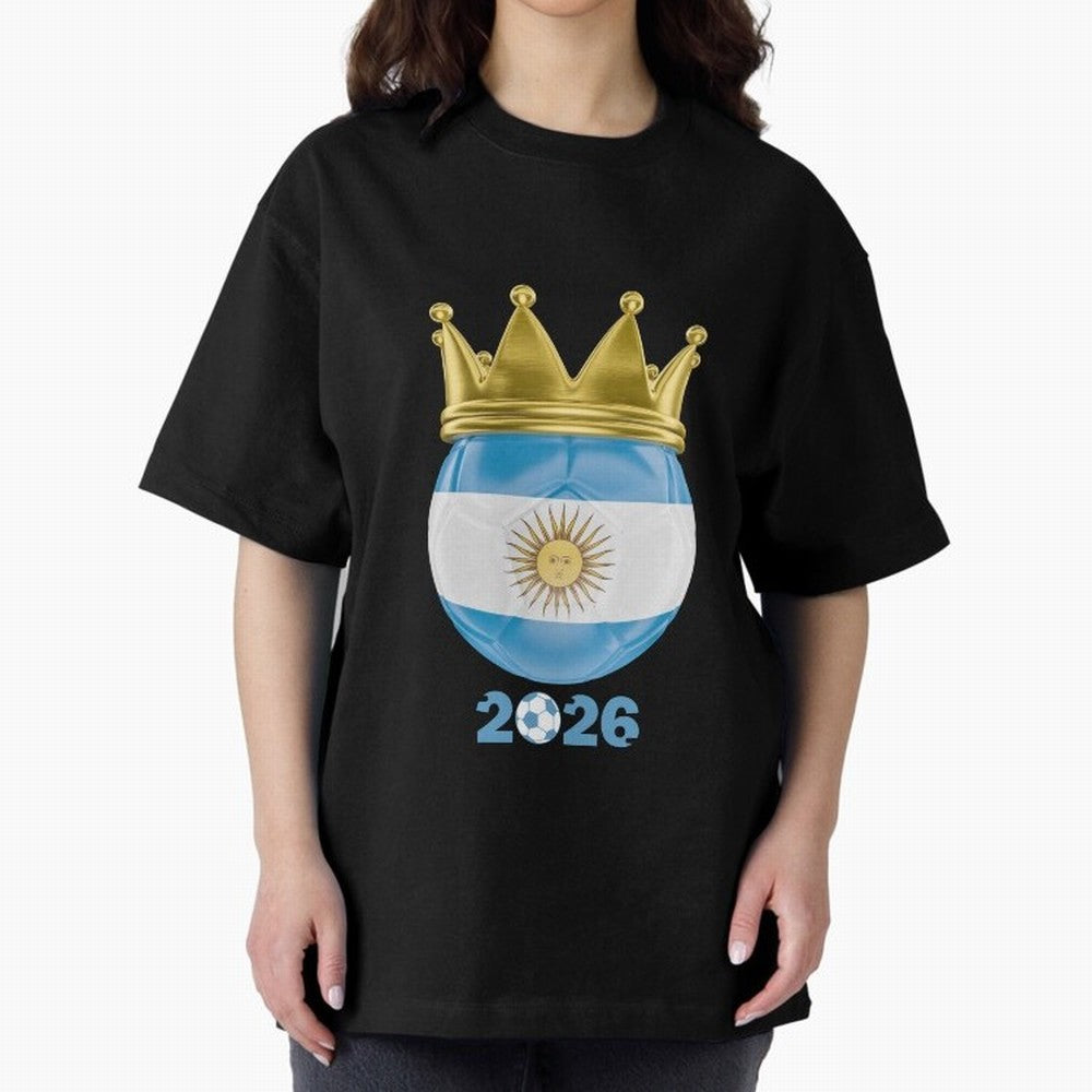 Argentina Football Champion Crown 2026 Classic T-Shirt Embrace FIFA World Cup 2026 Group Stage with Cristiano Ronaldo, Haaland and CR7, Spain and Netherlands Energy, Soccer Culture, Superstar Moments, National Team Dreams and Competitive Fire;