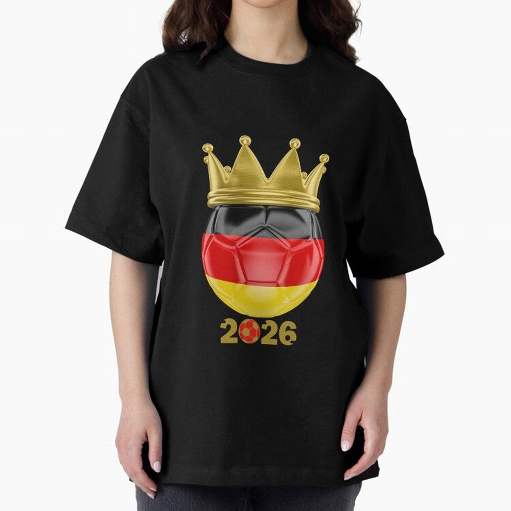 Germany Football Champion Crown 2026 Classic T-Shirt Represent the Passion of Global Football Passion for FIFA World Cup 2026 USA Canada Mexico, Capturing Neymar, Haaland and Cristiano Ronaldo, England, France and Netherlands, Goal Celebration