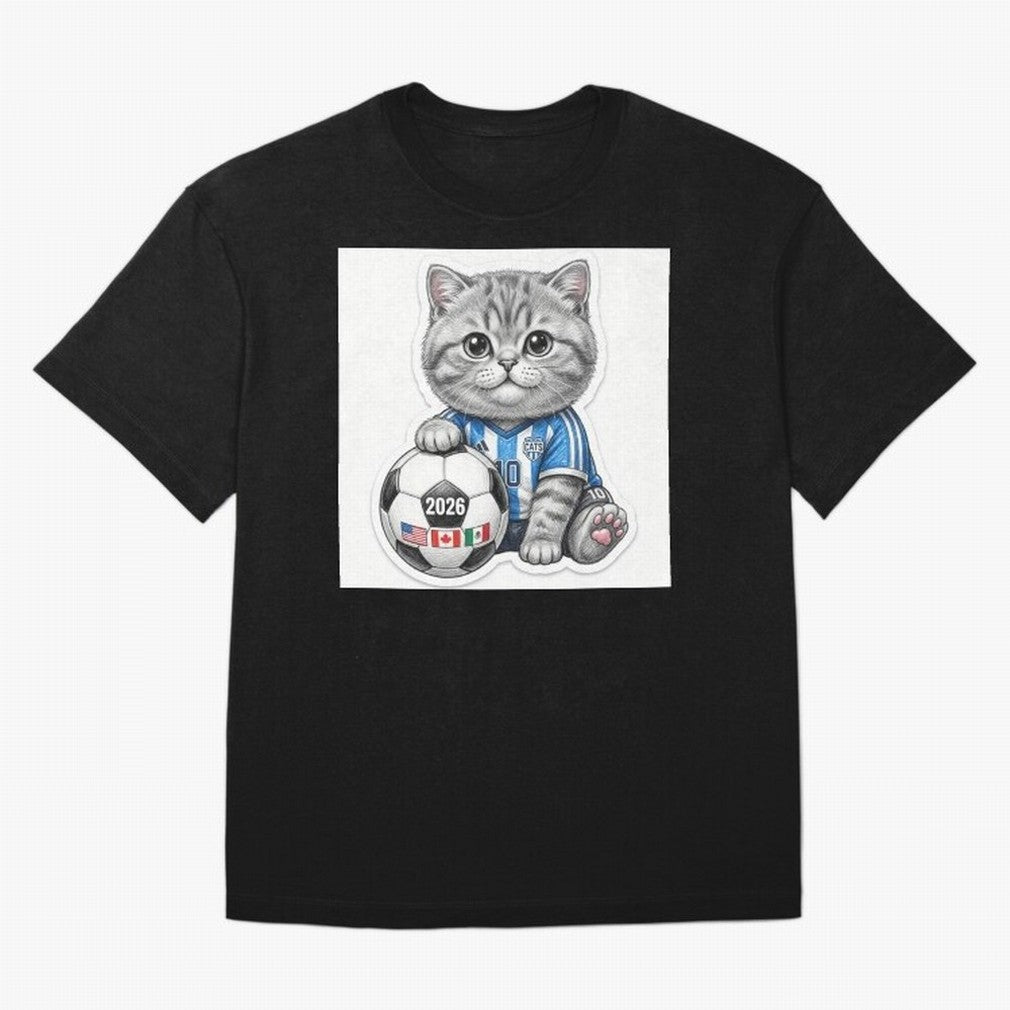 Cute Soccer Kitten #10 - FIFA 2026 World Cup Fan Art Classic T-Shirt Honor the Beautiful Game during FIFA World Cup 2026 for Fans of Messi and England, France and Netherlands, Bringing Sports Nostalgia, International Competition, Famous Players and
