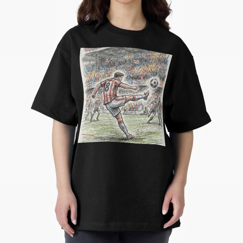 The Decisive Goal - Player #8 Stadium Action Illustration Classic T-Shirt Turn Up for the FIFA World Cup 2026 Journey through CR7 and Messi Highlights, Portugal Pride, Classic Soccer Heritage, Championship Pressure, Fan Loyalty and International