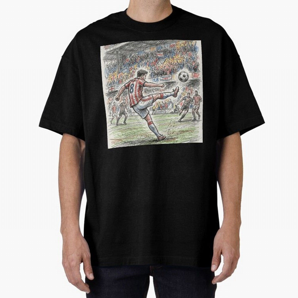 The Decisive Goal - Player #8 Stadium Action Illustration Classic T-Shirt Turn Up for the FIFA World Cup 2026 Journey through CR7 and Messi Highlights, Portugal Pride, Classic Soccer Heritage, Championship Pressure, Fan Loyalty and International