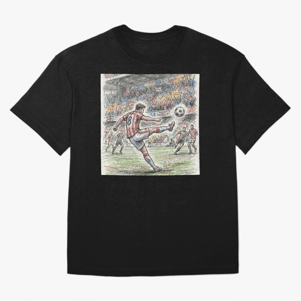 The Decisive Goal - Player #8 Stadium Action Illustration Classic T-Shirt Turn Up for the FIFA World Cup 2026 Journey through CR7 and Messi Highlights, Portugal Pride, Classic Soccer Heritage, Championship Pressure, Fan Loyalty and International