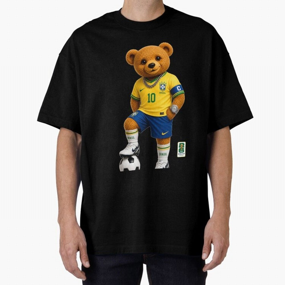 Brazil Soccer Bear World Cup Teddy Bear Classic T-Shirt Treasure FIFA World Cup 2026 for Fans of Neymar, Haaland and Cristiano Ronaldo and Spain and Netherlands, Bringing Championship Spirit, Famous Goals, Roaring Crowds and International Football