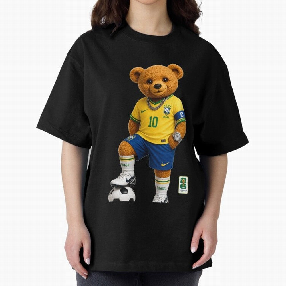 Brazil Soccer Bear World Cup Teddy Bear Classic T-Shirt Treasure FIFA World Cup 2026 for Fans of Neymar, Haaland and Cristiano Ronaldo and Spain and Netherlands, Bringing Championship Spirit, Famous Goals, Roaring Crowds and International Football