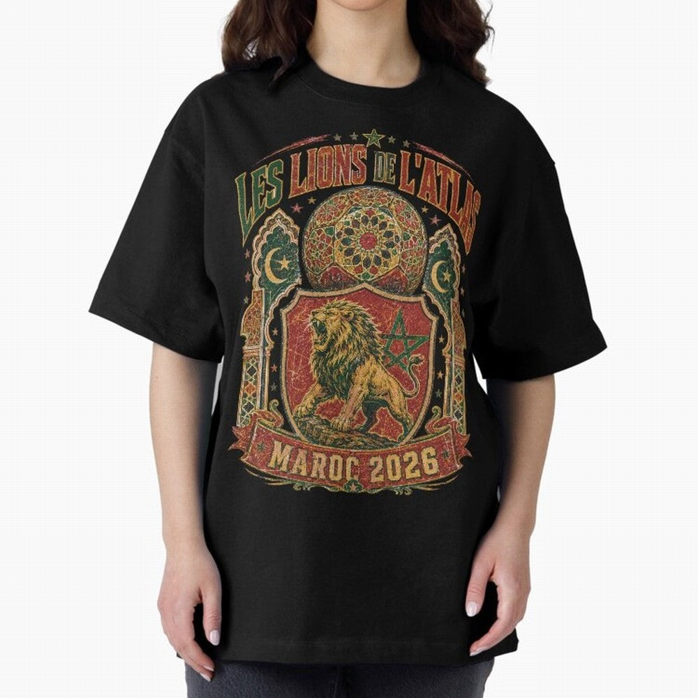 Lions De L'Atlas Maroc 2026 World Cup Soccer T-Shirt Classic T-Shirt Celebrate National Team Dreams in FIFA World Cup 2026 Group Stage Spirit, with Netherlands, CR7 and Messi, Supporter Pride, Iconic Celebrations, Legendary Names and Global Match