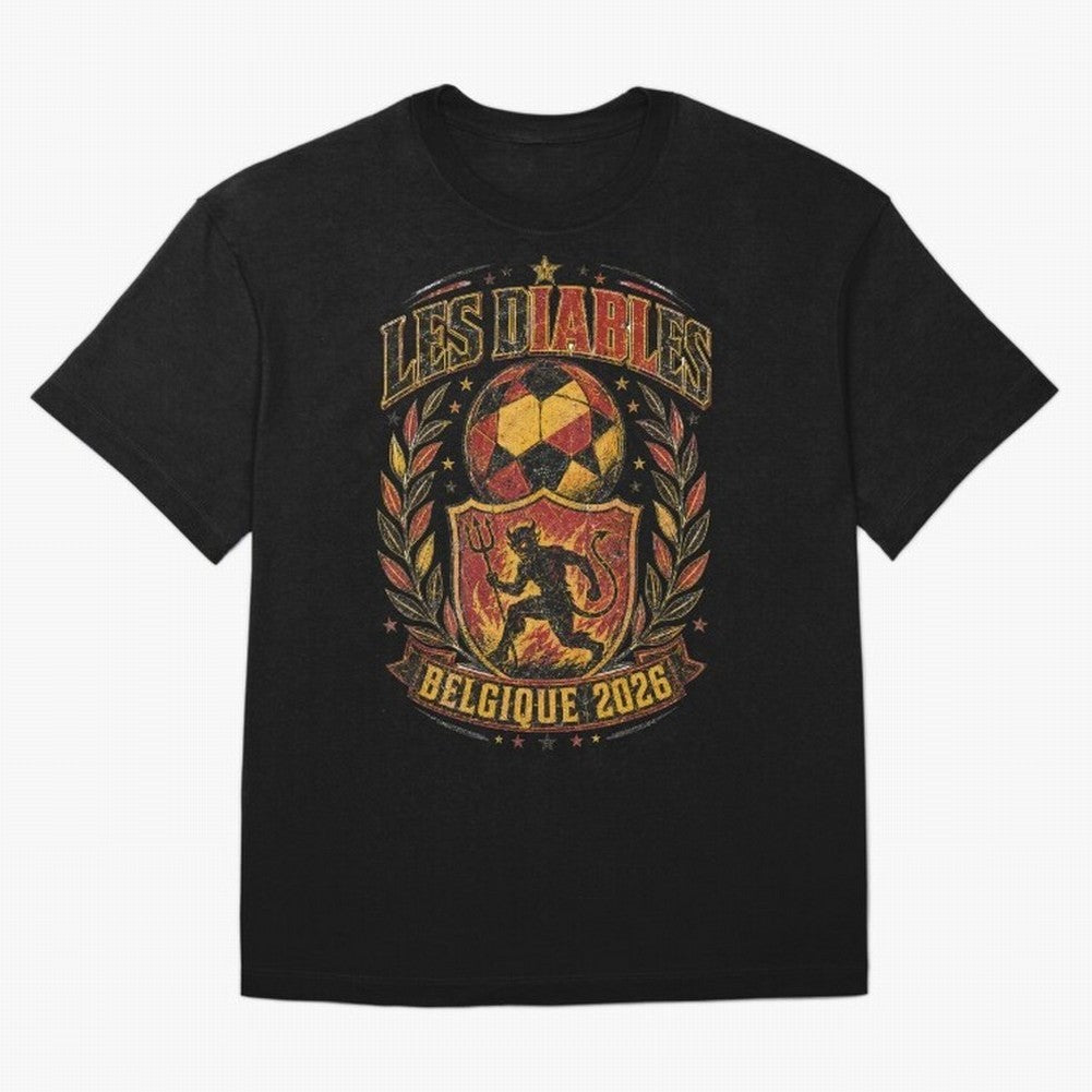 Les Diables Rouges Belgique 2026 World Cup Soccer T-Shirt Classic T-Shirt Embrace FIFA World Cup 2026 Group Stage Spirit, Filled with England, Cristiano Ronaldo, Football History, Final Match Energy, Crowd Noise and Once in a Lifetime Moments;
