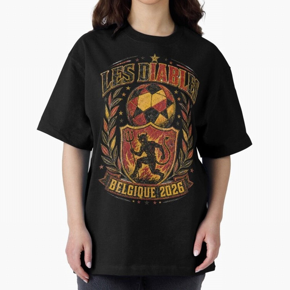 Les Diables Rouges Belgique 2026 World Cup Soccer T-Shirt Classic T-Shirt Embrace FIFA World Cup 2026 Group Stage Spirit, Filled with England, Cristiano Ronaldo, Football History, Final Match Energy, Crowd Noise and Once in a Lifetime Moments;