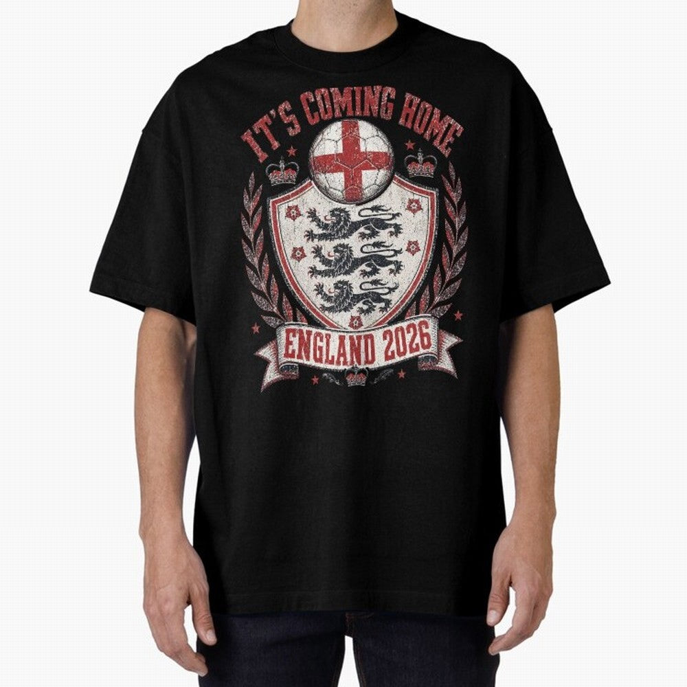 It's Coming Home England 2026 World Cup Soccer T-Shirt Classic T-Shirt Enjoy the Biggest Football Party of FIFA World Cup 2026 for Fans of Messi and Cristiano Ronaldo and Netherlands, Bringing Football Passion, Legendary Performances, Festival