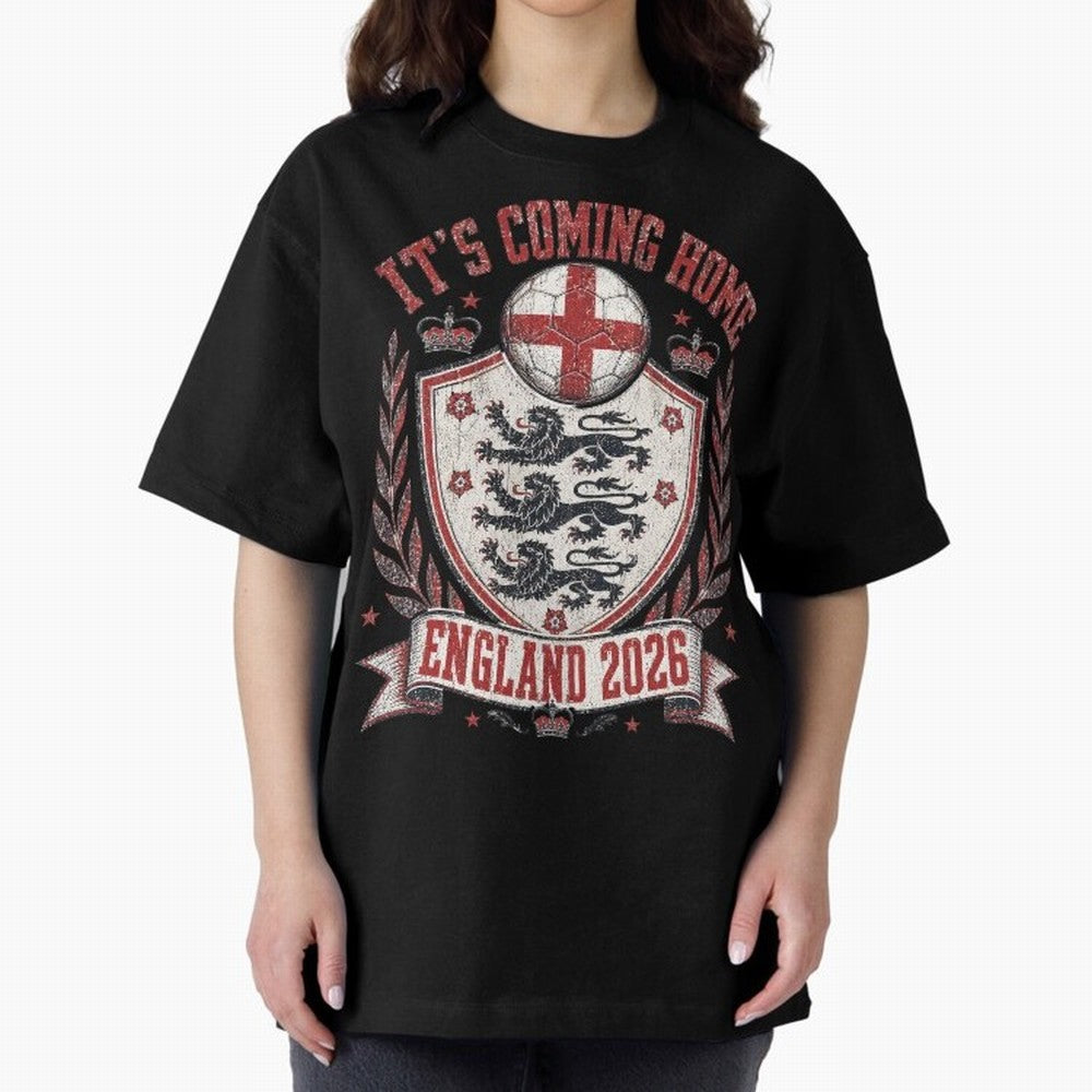It's Coming Home England 2026 World Cup Soccer T-Shirt Classic T-Shirt Enjoy the Biggest Football Party of FIFA World Cup 2026 for Fans of Messi and Cristiano Ronaldo and Netherlands, Bringing Football Passion, Legendary Performances, Festival