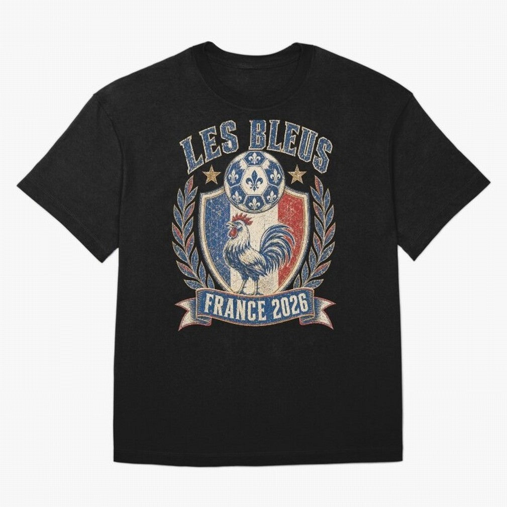 Les Bleus France 2026 World Cup Soccer T-Shirt Classic T-Shirt Embrace the FIFA World Cup 2026 Group Stage Journey through Haaland Highlights, France Pride, Retro Football Energy, Iconic Rivalries, Trophy Chase Drama and Stadium Atmosphere; Perfect